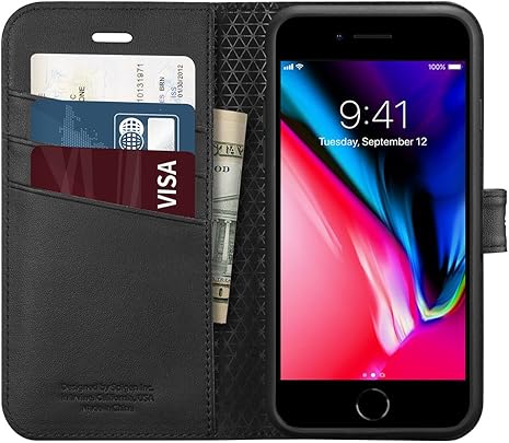 Spigen Etui iPhone 8 7   Wallet Portefeuille  Noir  Housse avec Stand Flip Housse Etui Coque pour Apple iPhone  2016  iPhone  2017   054CS22635  Spigen Etui iPhone 8 7   Wallet Portefeuille  Noir  Housse avec Stand Flip Housse Etui Coque pour Apple iPhone  2016  iPhone  2017   054CS22635