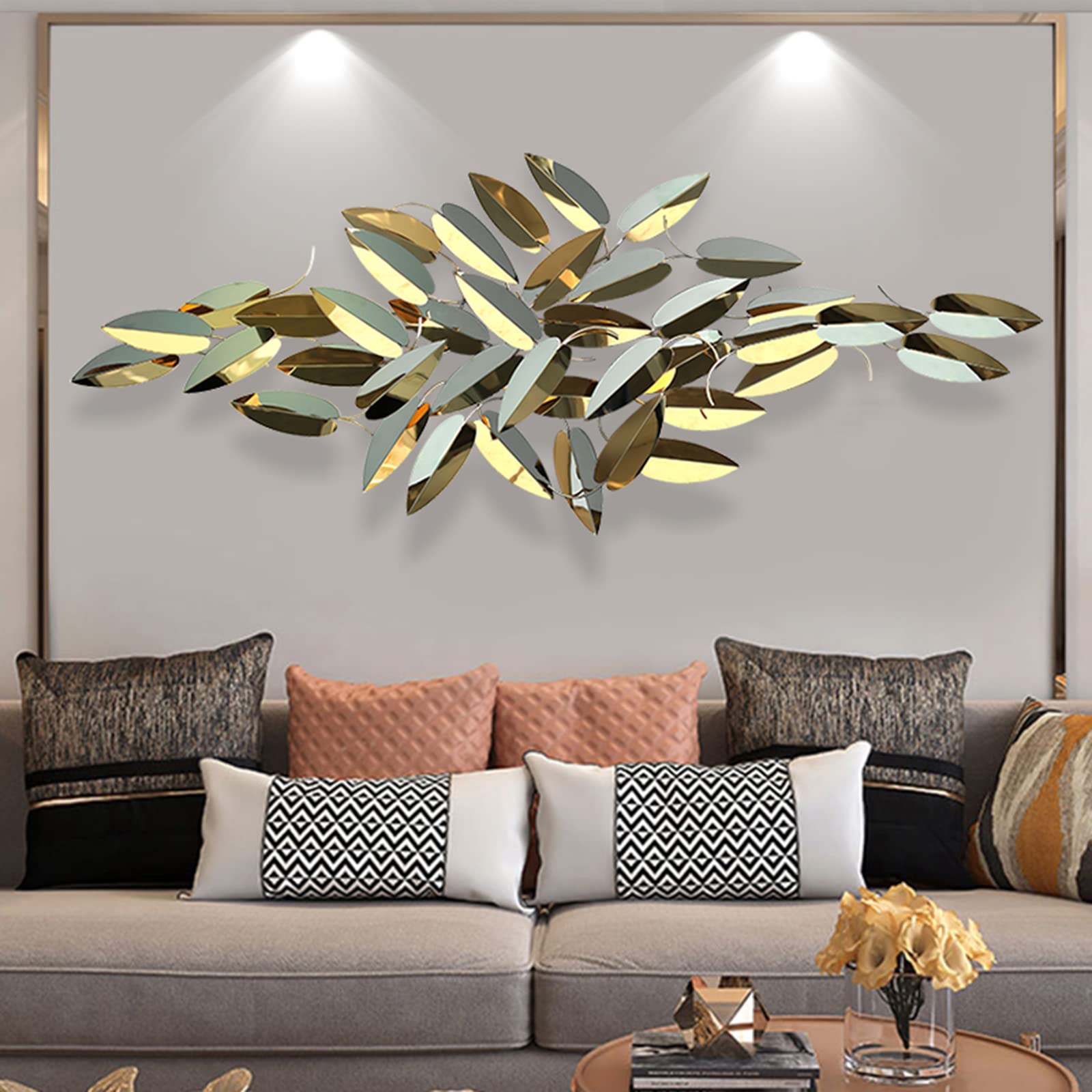 Amazon.co.jp: モダンな壁彫刻メタルリーフウォールアート