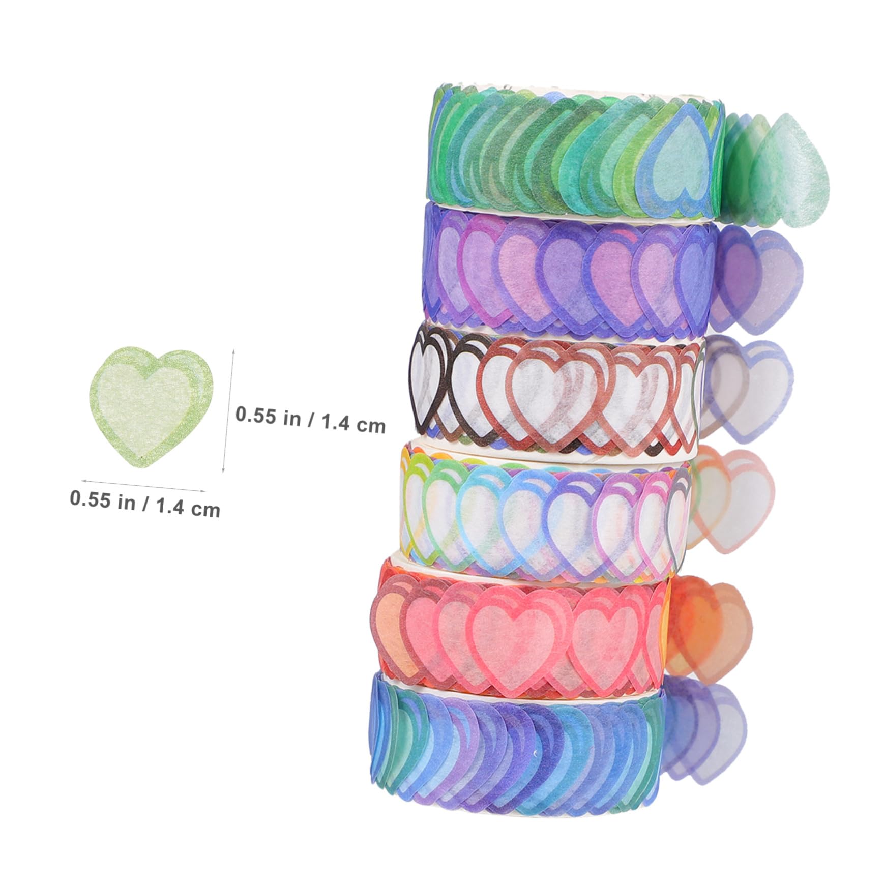 STOBOK 18 Nastro Washi Decorativo Forma Di Cuore Adesivi Per Scrapbooking e Fai Da Te Per Occasioni Speciali e Decorazioni Di
