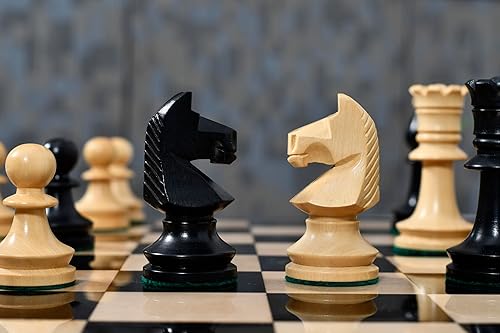 Miniatura 2 de Reproduced Romanian-Hungarian National Tournament Chess Pieces – 3.8" King, Handcrafted in Ebonized & Natural Boxwood – Luxury Staunton Wooden Chess