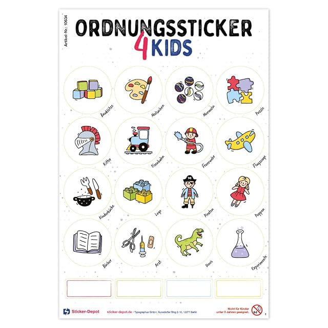 Foto 3 de 8 de Typographus,104 pegatinas adecuadas para niños para cajas de juguetes, cajas y muebles, almacenamiento