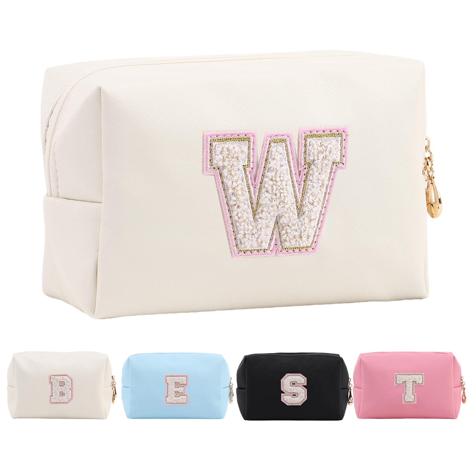 Personalized Makeup Bag,Waterproof Travel Makeup Pouch Cosmetic Bag Birthday Gift for Women Mom，Bride Bridesmaid Cosmetic Bag A-Z — view 58