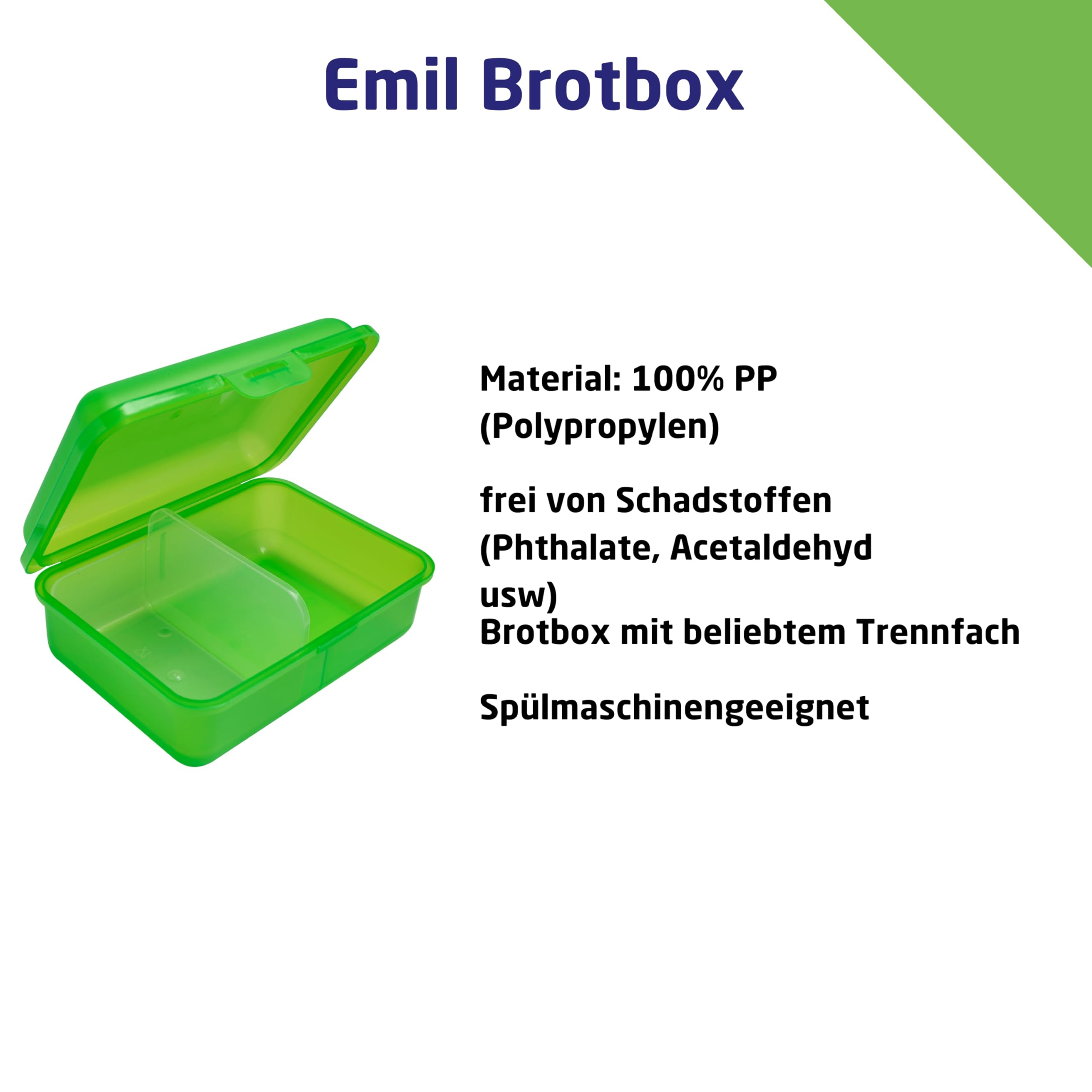 Emil Glas Trinkflasche Starterset 0,3l Bagger – mit Brotbox & 3 Verschlüsse, isolierte Kinderflasche für Kita, Kindergarten & Schulstart, schadstofffrei