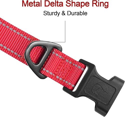 Miniatura 3 de Joytale - Collar reflectante para perro, collar de nailon transpirable con acolchado de neopreno suave para mascotas, ajustable para perros