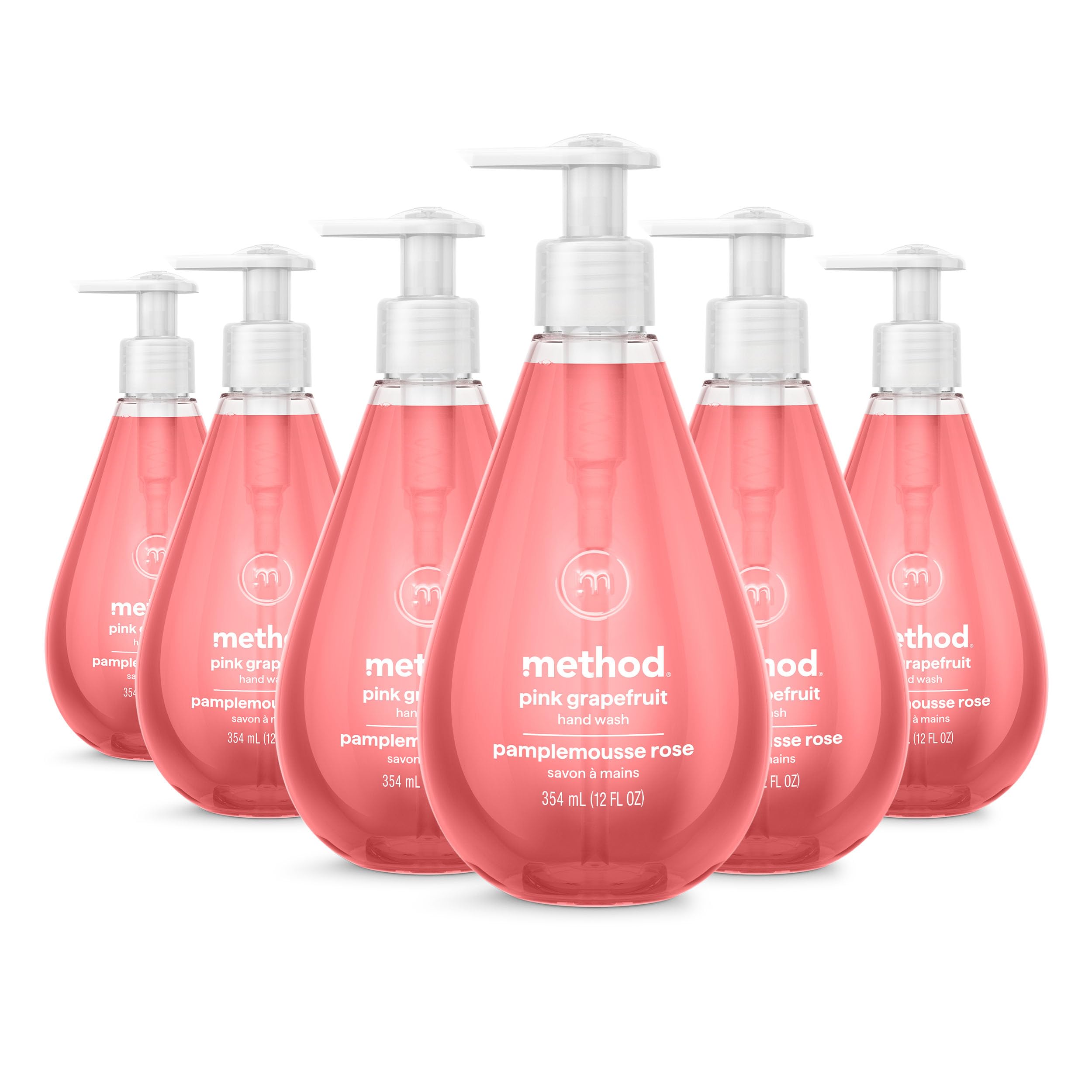 method Gel Hand Wash, Pink Grapefruit, 12 fl oz, 6 pack