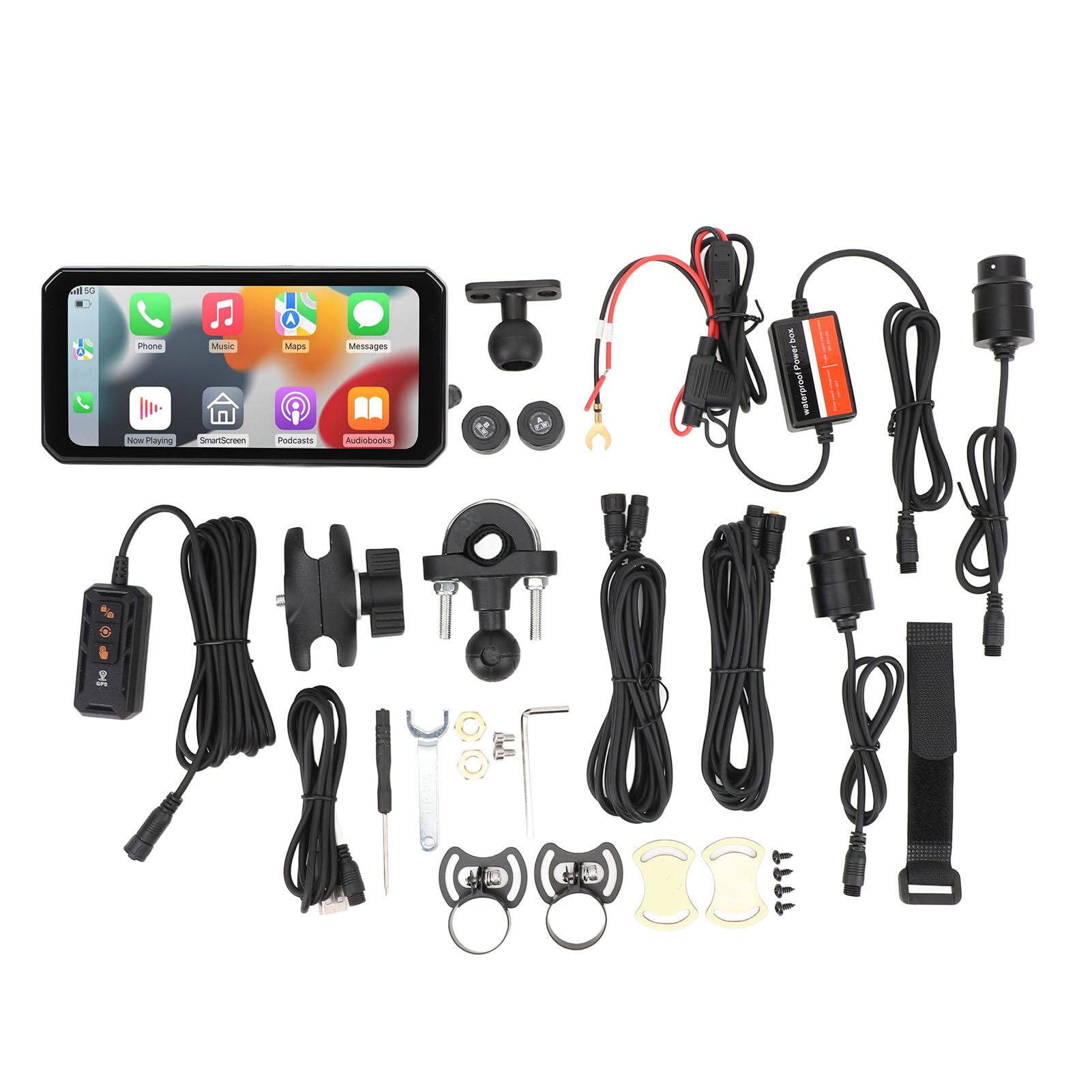 Cámara de Salpicadero para Motocicleta, Grabadora de Cámara Dual 1440P, Resistente Al Agua IP67 con Monitoreo de Presión de Neumáticos, Pantalla de 6,25 Pulgadas