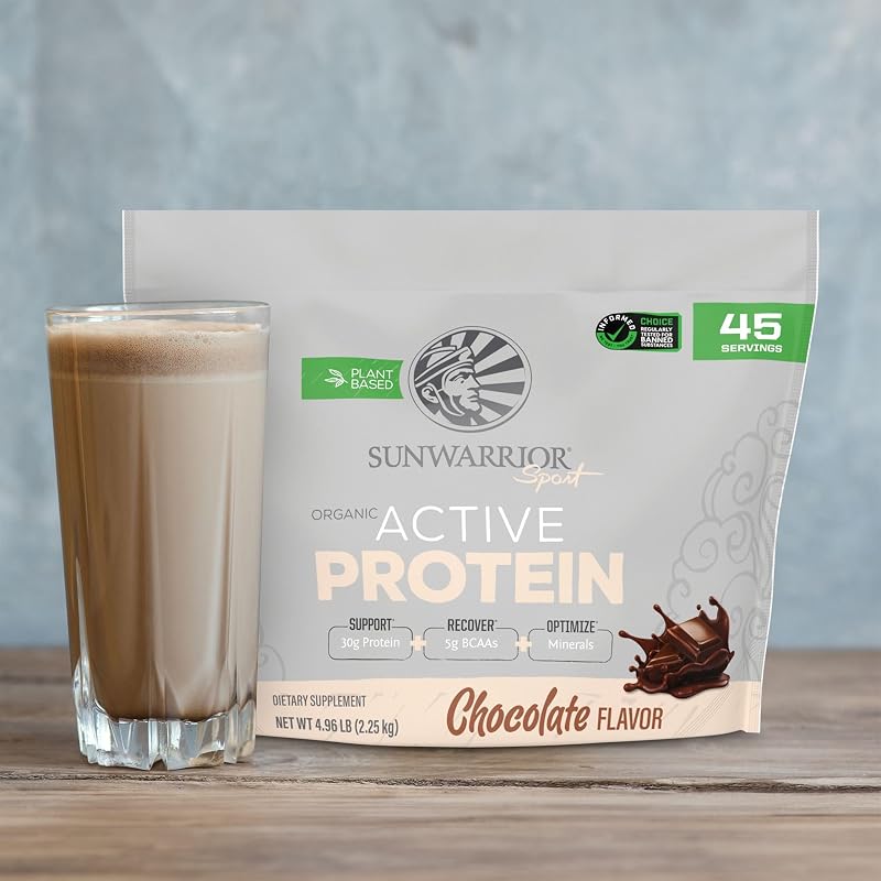 Sunwarrior Organic Plant Based Protein Powder | Vegan Organic Protein Powder with BCAA Amino Acids Plus Recovery Minerals & Botanicals | Non-GMO Soy Dairy & Gluten Free (Chocolate, 45 Servings) image 6
