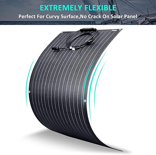 Miniatura 10 de AUECOOR Generador de turbina de viento de panel solar de 1200 vatios con kit de 6 cuchillas Sistema híbrido 8pcs 100W ETFE Flexible Monocristalino