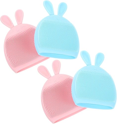 FOMIYES 4pcs Paw Lovely Scrubbies Cleanser Cartoon Massage Scrubby Face Bunny Silicone Pad Shape Rabbit Scrub Cat Tool Removing Facial Exfoliator