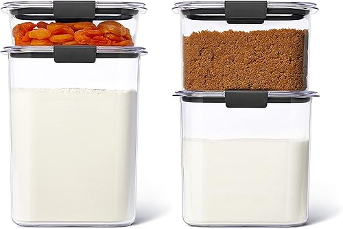 Rubbermaid Brilliance - Recipiente hermético de almacenamiento de alimentos, plástico sin BPA, pequeño, 8 piezas