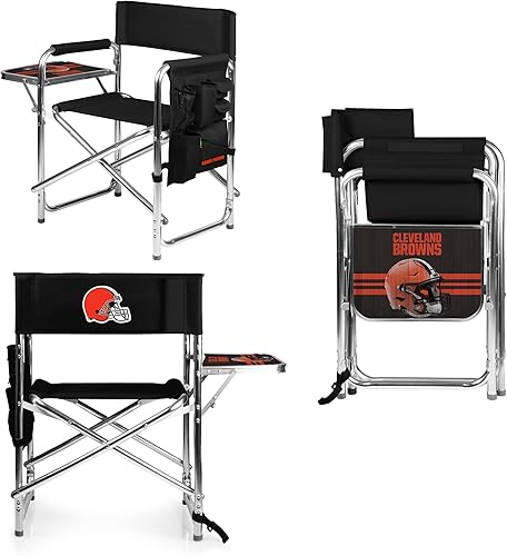 Miniatura 227 de PICNIC TIME NFL Unisex-Adult NFL Sports Chair with Side Table, Beach Chair, Camp Chair for Adults Negro