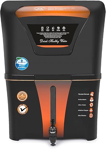 AQUA D PURE 4 in 1 Copper RO Water Purifier with 10 Stage Purification Filtration, UV, UF, TDS Adjuster and 12 Liter Large Storage Tank, Suitable…