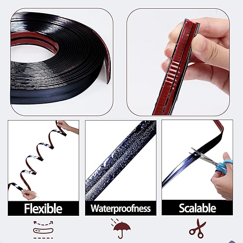 Miniatura 2 de Moldura de pared para despegar y pegar, 33 pies x 0.8 pulgadas, protector de esquinas plegables y flexibles, tiras decorativas para pared, muebles,