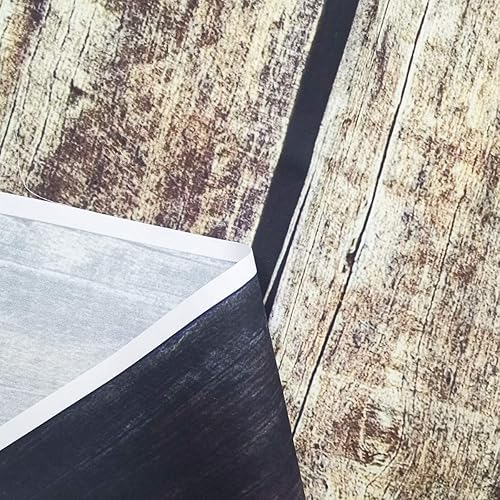 Miniatura 4 de Riyidecor Telón de fondo de madera para puertas de granero, rústico, retro, madera marrón envejecida, estilo shabby chic, 7 pulgadas de ancho x 5