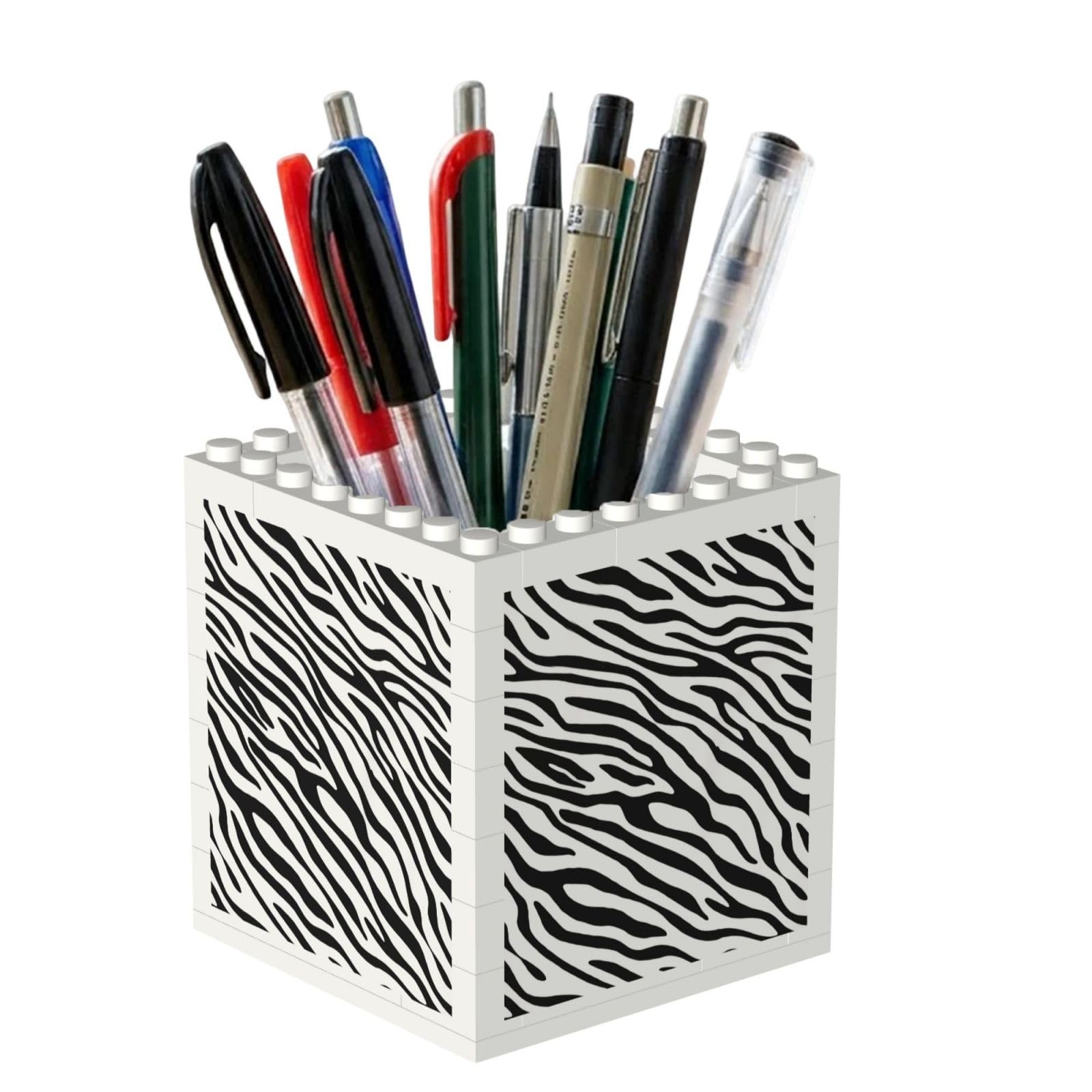 Poadnly Basic Zebra, Pen Pot Pencil Holder for Office Home School, Compact Desk Organiser for Office Stationery