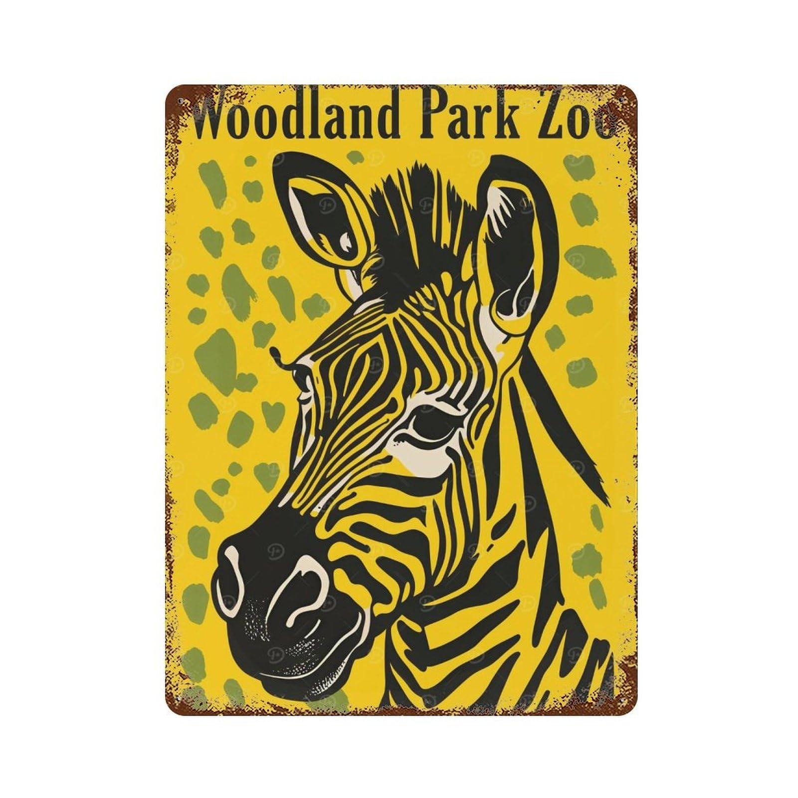 Rustic Tin Plaque Vintage Zoo Poster 15.7"x11.8", Vintage Wall Decor for Pub, Kitchen And Man Cave Decor