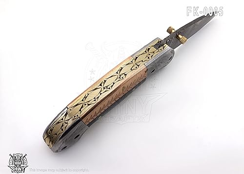 Miniatura 10 de SHINY CRAFTS -Cuchillo de bolsillo de Damasco para hombres, cuchillo OTF, cuchillo de supervivencia, cuchillos plegables, transporte diario, borde