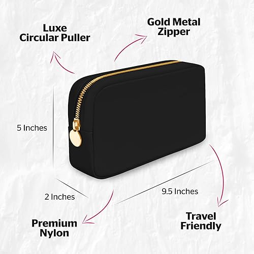 Miniatura 6 de Bolsas de maquillaje para mujeres, Bolsa de maquillaje de nylon, Bolsa de maquillaje grande, Bolsa de maquillaje Preppy, Bolsa de maquillaje para