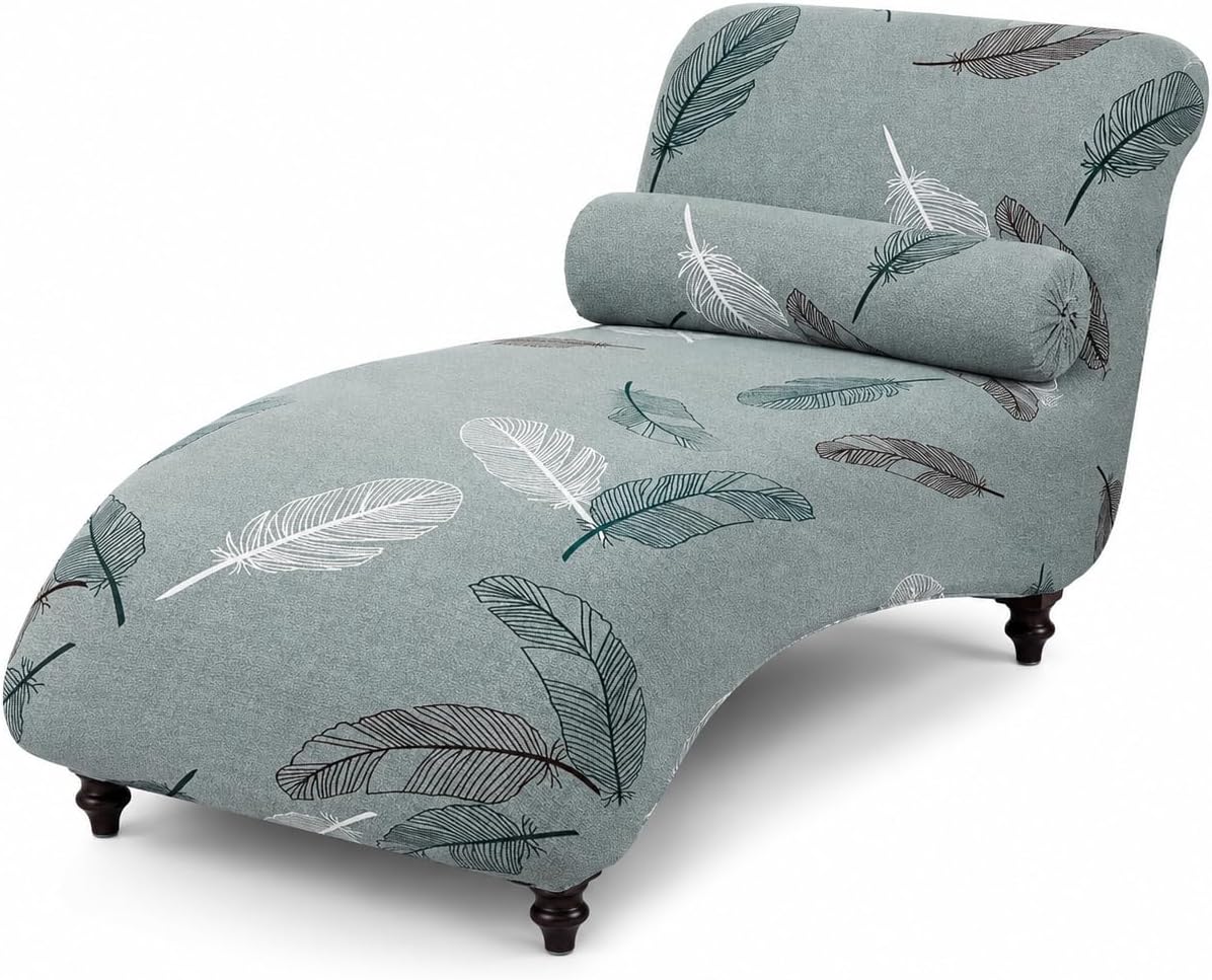 Printed Armless Chaise Lounge Indoor Slipcover Stretch Chair Covers for Living Room Bedroom Stretch Armless Lounge Chaise Slipcover, One Size,p,2pc