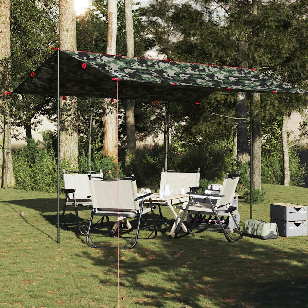 Telo da campeggio mimetico 406 x 306 cm impermeabile esterno | Tenda di protezione solare per giardino, campeggio, escursionismo, amaca