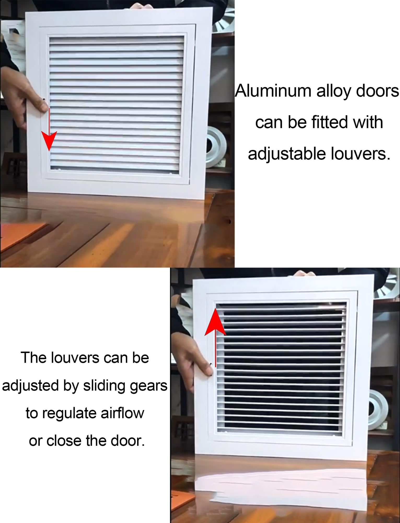 Rejilla de ventilación ajustable de aleación de aluminio para aire acondicionado central y salida de aire de sala limpia