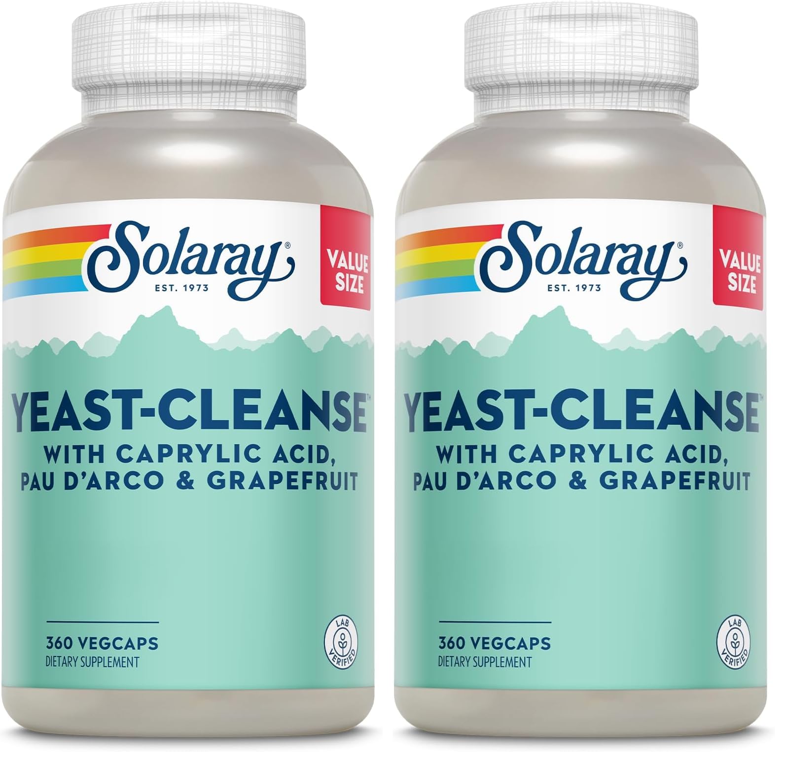 SOLARAY Yeast Cleanse, Antioxidant Support with Caprylic Acid, PAU d'Arco, Licorice Root Extract and Grapefruit Seed Extract, 60-Day Guarantee, 60-Day Guarantee, 60 Servings, 360 VegCaps — Amazon image 8