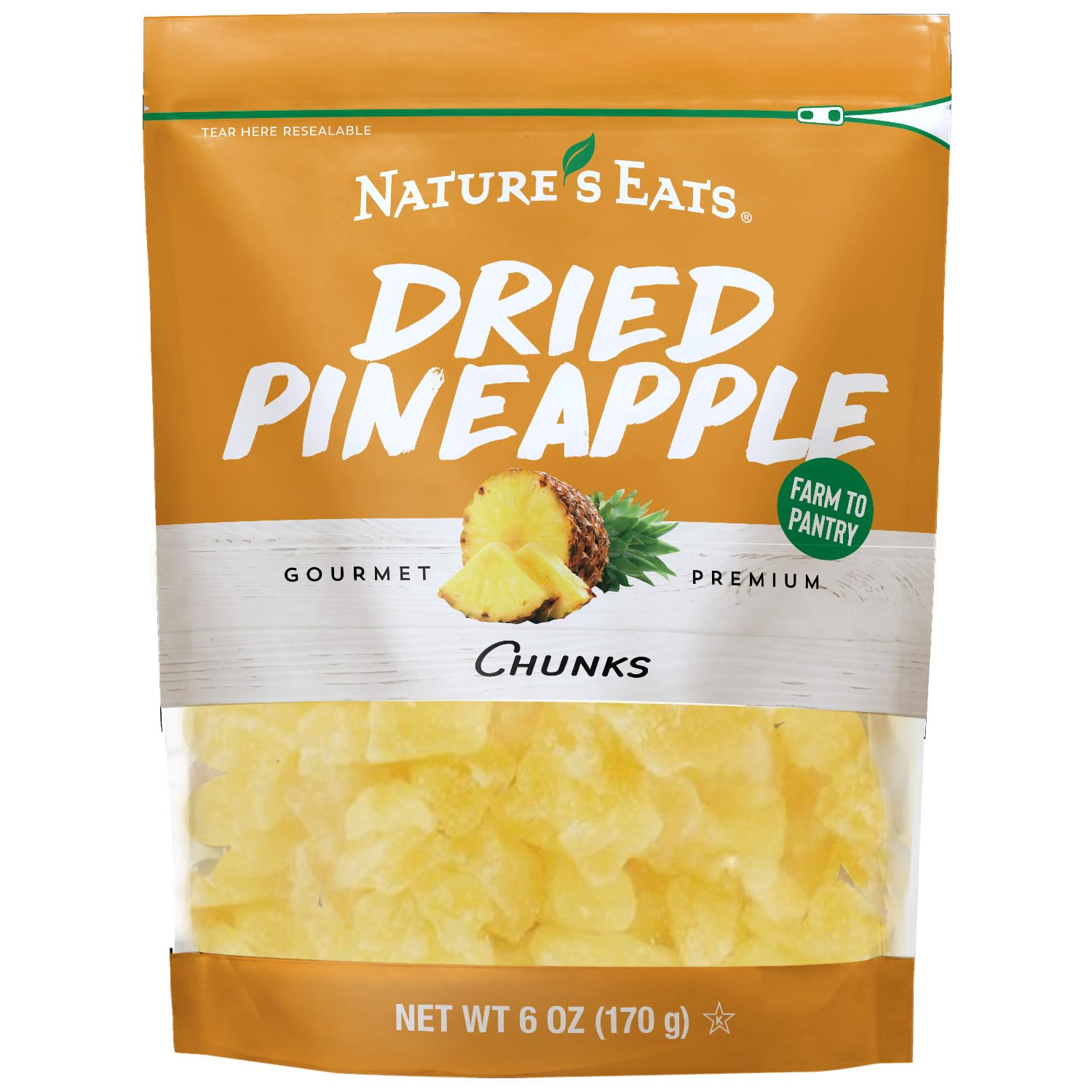 Nature's Eats Dried Pineapple Chunks 6oz