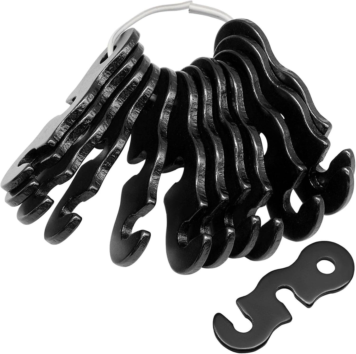 20 Pack Rope Tensioner and Tightener, Black Aluminum Alloy Camping Tent Guyline Cord, Adjusters Cam Jam Cord Tighteners for Outdoor Tent Camping Hiking Accessories