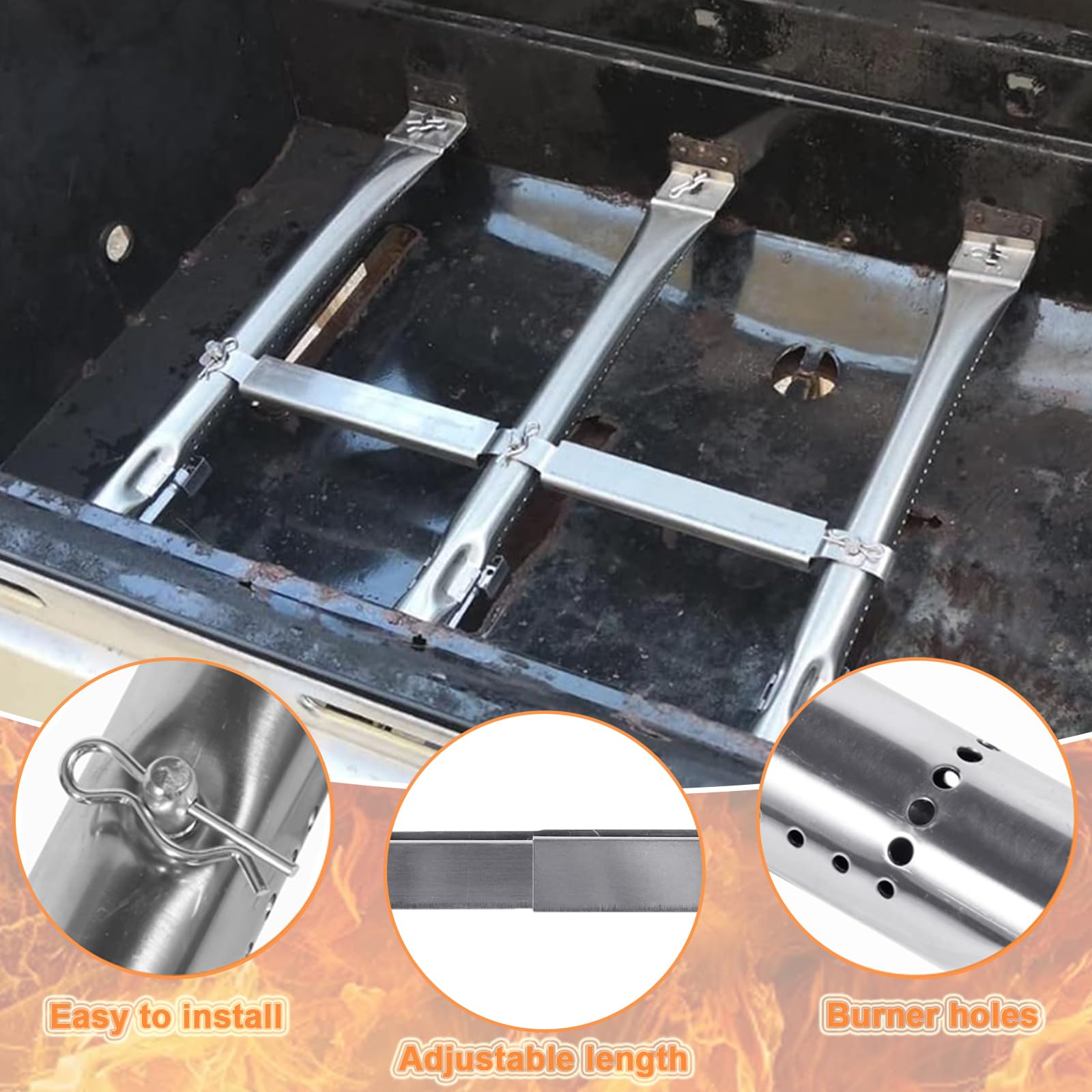 BBQration Parti di ricambio per griglia Charbroil Gas2Coal 3-Burner 463370519 463370516 463340516 466370516 463336818 463370518 463341918 G553- 0002-WW 1A G42 1-0500-W1