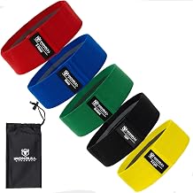 Resistance Bands for Working Out Set of 5   Elastic Bands for Exercise & Physical Therapy   Loop Resistance Bands for Glutes, Home Workouts, Yoga, Pilates, Stretching & Legs