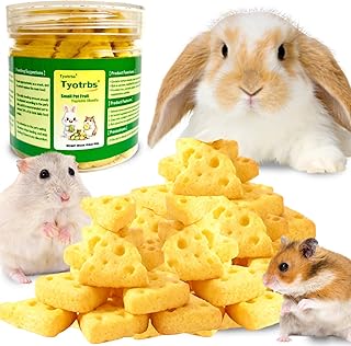 Cheese Chews Treats Grain Natural Snacks with Beet, Carrot, Spinach for Hamsters, Rabbits, Guinea Pigs & Gerbils Crunchy (Rabbit Toys-New-F, Cheese Flavor)