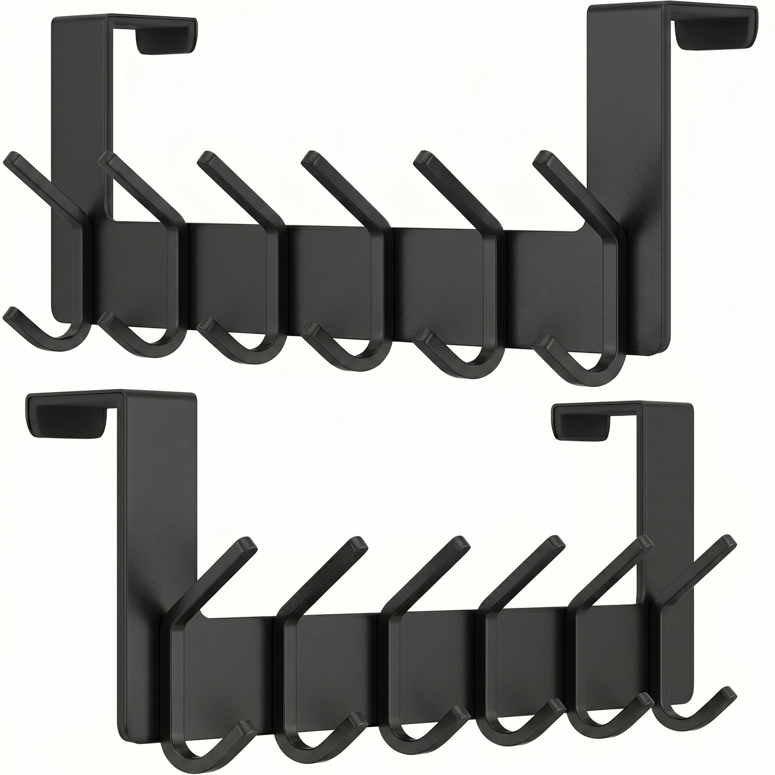 Ganchos para colgar toallas, abrigos, ropa, de acero inoxidable SUS304 resistente para colgar toallas, para dormitorio, armario y baño (negro, paquete de 2)