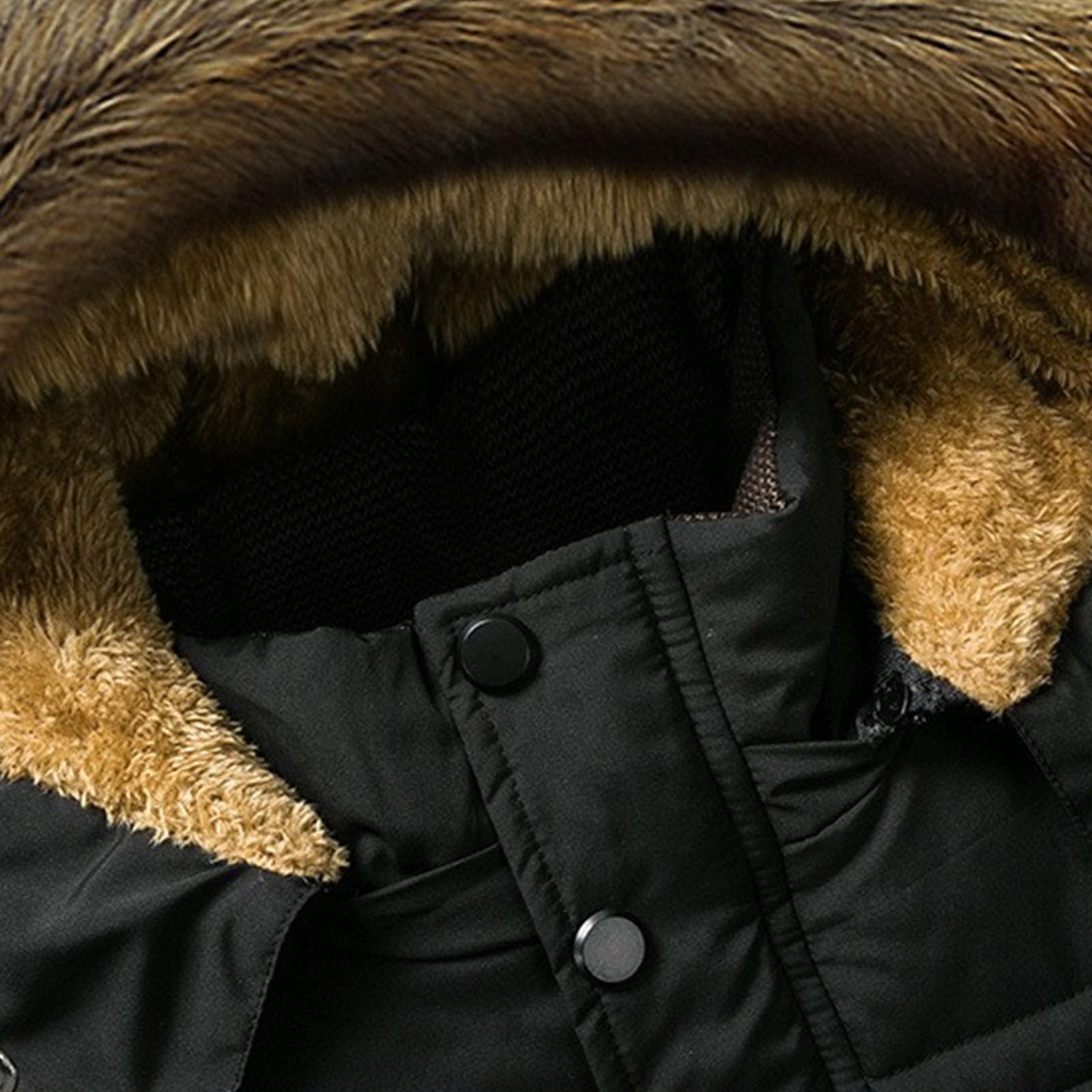 Męski płaszcz zimowy Sherpa z podszewką polarową, parka ze sztucznego futra, płaszcz puchowy, męska kurtka puchowa z kapturem