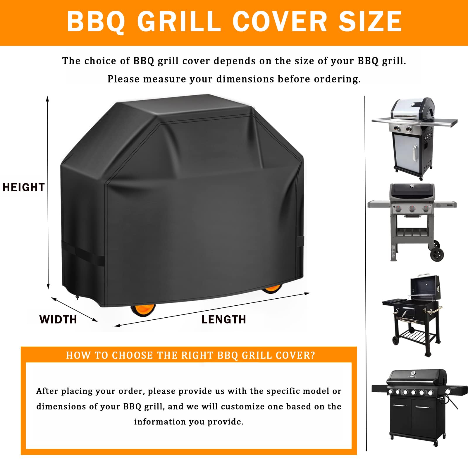 Copertura per barbecue impermeabile 420D resistente per barbecue a 5 fuochi 730-0958 cinghie regolabili Outdoor resistente agli strappi Protezione barbecue Accessori per griglia