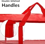 Fasmov paquet de 6 DVD Sacs de rangement Tenez jusqu'à 240 DVD (40 Chaque sac), imperméable DVD Boîtier de support avec poignées, transparent PVC Stockage multimédia pour DVD, CD, Jeux vidéo, Livres, Rouge