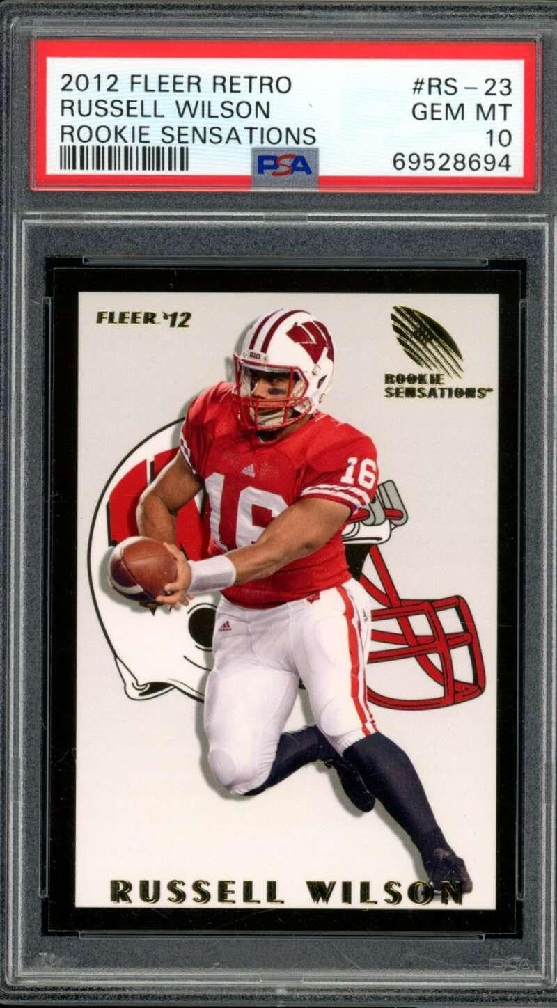 Russell Wilson Rookie Card 2012 Fleer Retro #RS-23 PSA 10 - Unsigned Football Cards