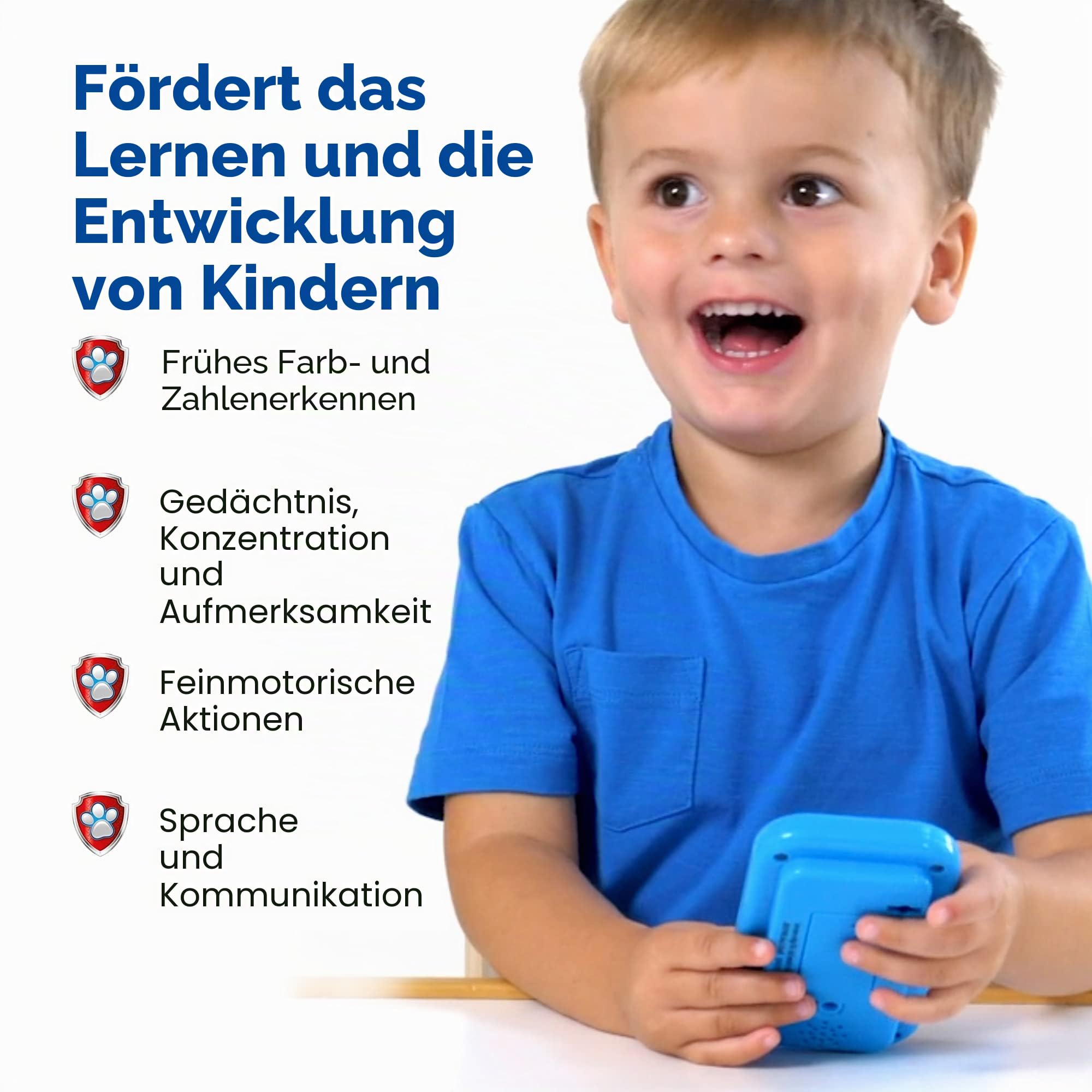 Paw Patrol Toys PAW01 Paw Patrol My First Smartphone-Spielzeug für Kinder, hilft bei der Entwicklung, Erkennung, Hören und Motorik, lustige interaktive Aktivitäten, ab 3 Jahren, blau/weiß