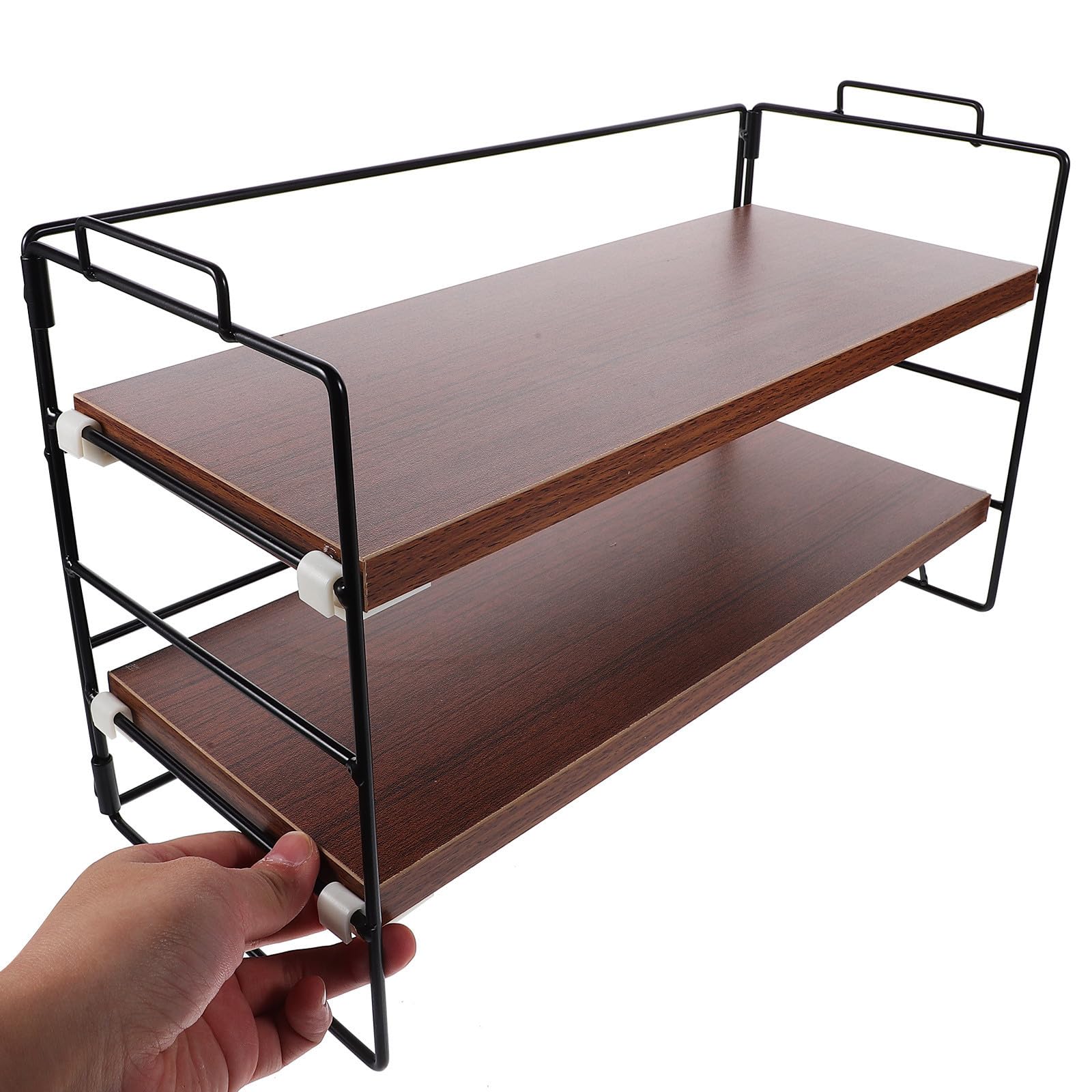 Kosmetik Organizer für Schminktisch, 2-stöckig aus Eisen und Holz