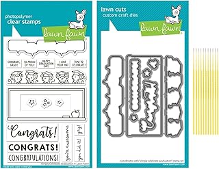Lawn Fawn Stamp Set Bundle - Simply Celebrate Graduation Stamp Set Photo...