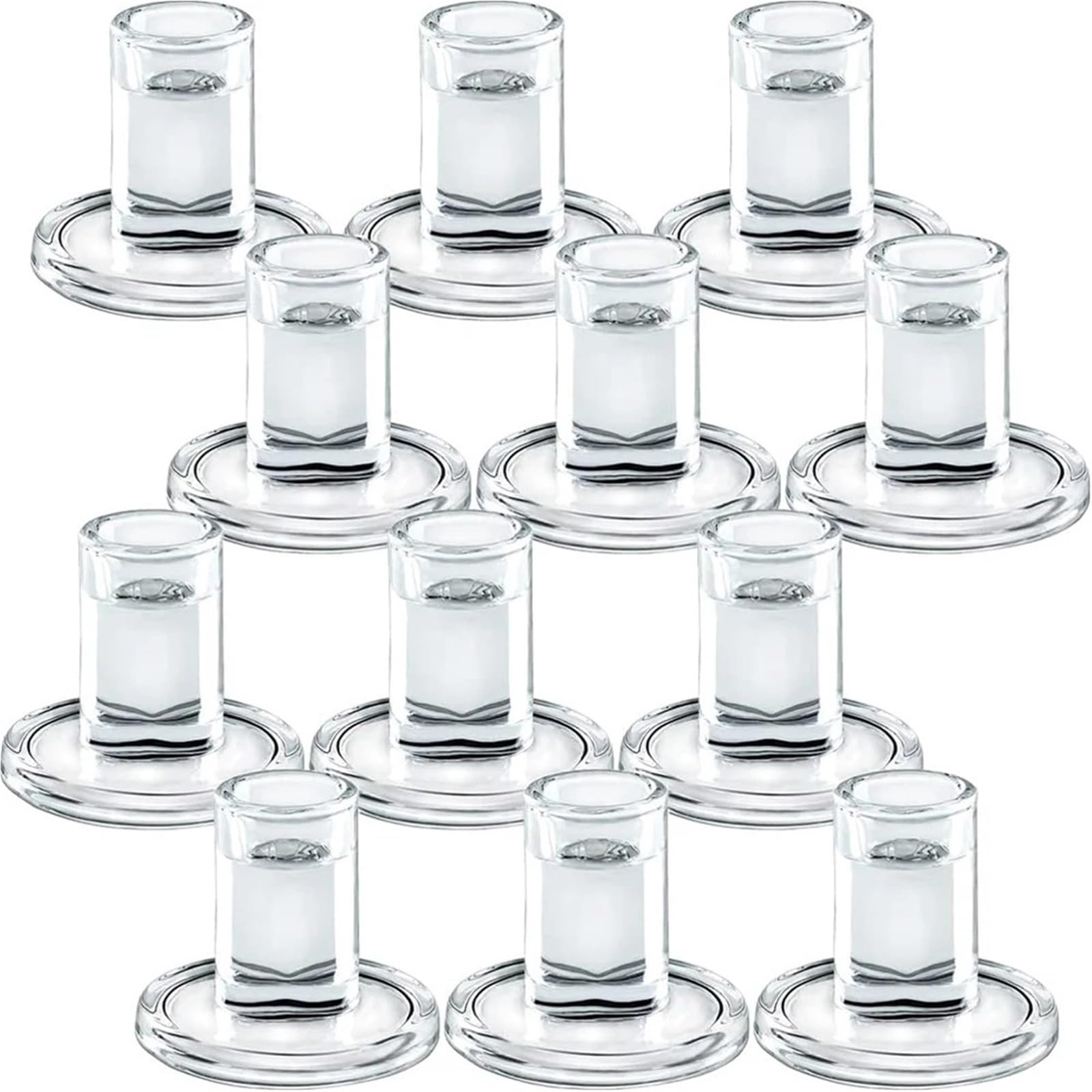 6 portavelas cónicos de Cristal Transparente