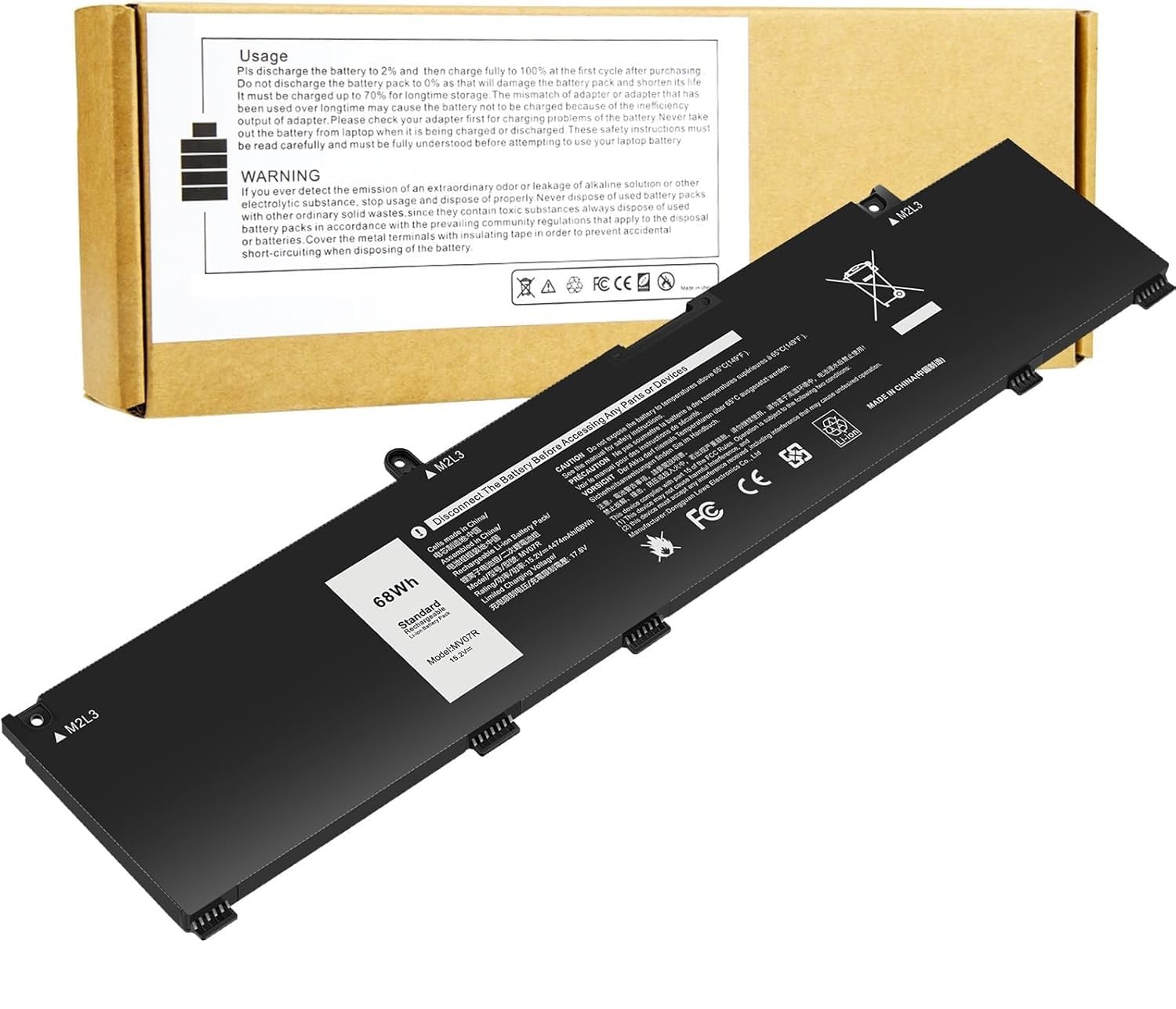 MV07R Battery for Dell G3 15 3500 3590 3700 3790 G5 5500 5505 SE Series Laptop JJRRD 0JJRRD 266J9 72WGV W5W19 P89F MVO7R PN1VN M4GWP 15.2V 68Wh