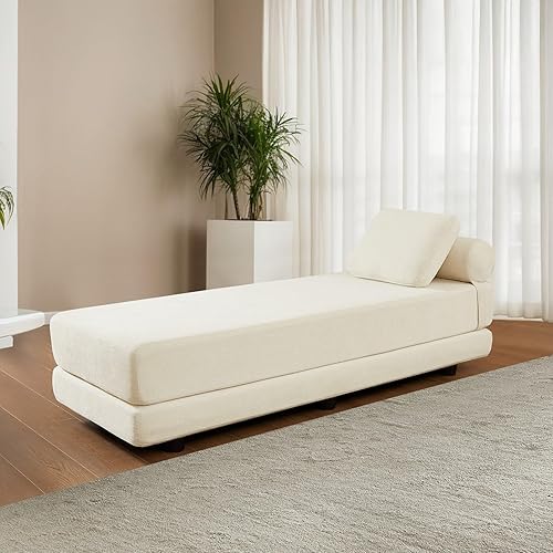 Miniatura 9 de Sofá cama tamaño Queen, sofá cama plegable con almohada, colchón plegable, sofá cama con soporte de espalda, cómodo sofá de piso para sala de estar