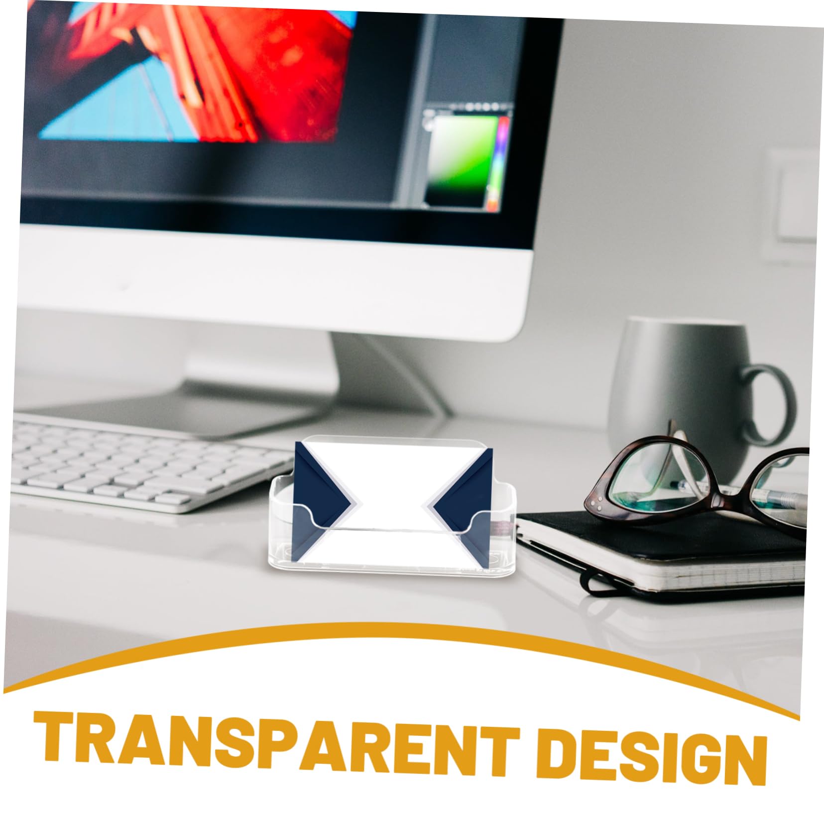 NUOBESTY 4 Juegos Tarjetero Transparente Tarjetero Tarjetas Visita Tarjetero Para Tarjetas De Visita Mesa Porta Tarjetas Carpeta De Tarjetas Pararse Base De La Tarjeta 、pc 4 Uds * 4