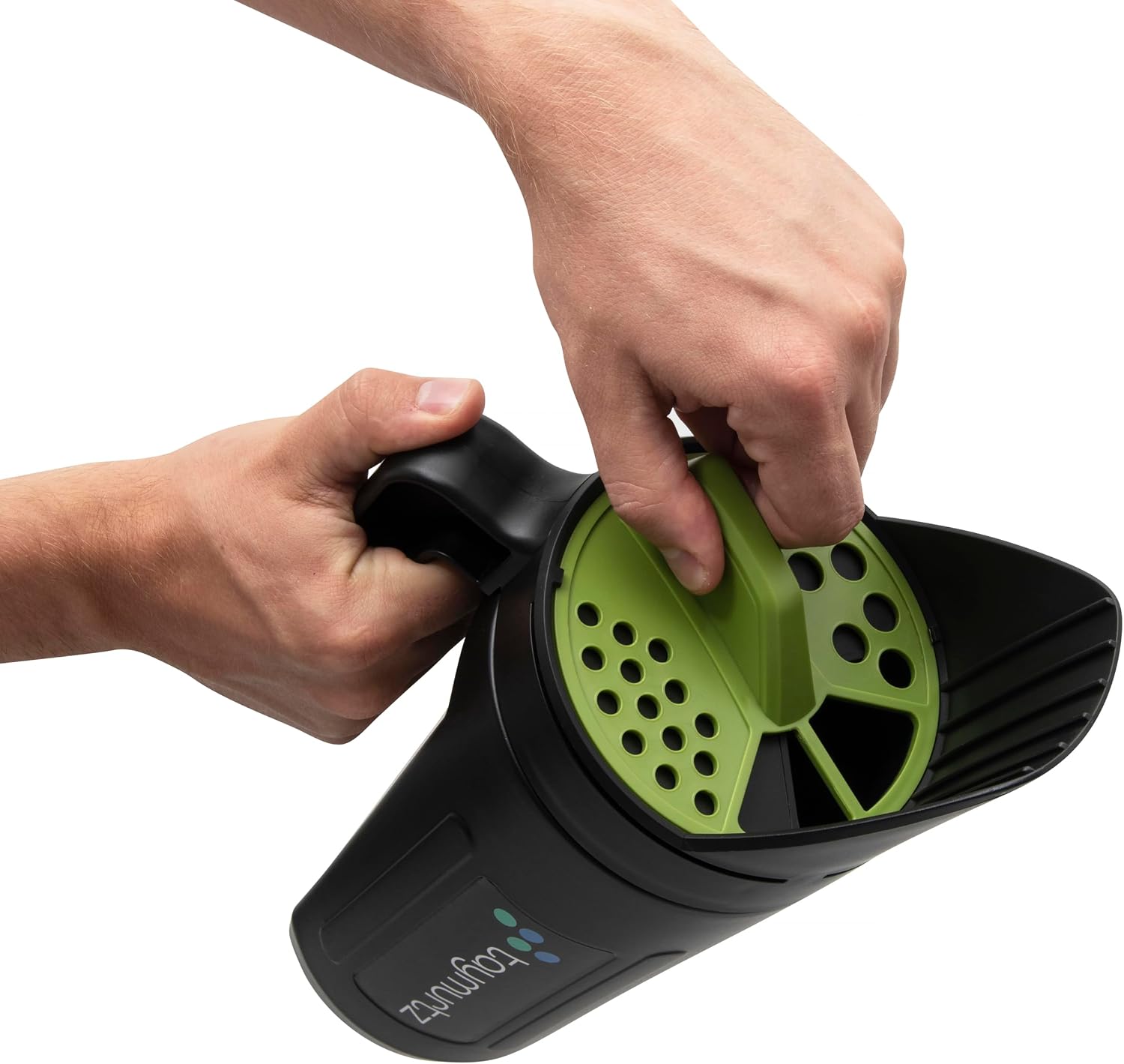Hand Spreader - Easy-to-Use Lawn and Garden Seed, Fertilizer, and Salt Spreader for Precise Application with Bonus Medium Gardening Gloves