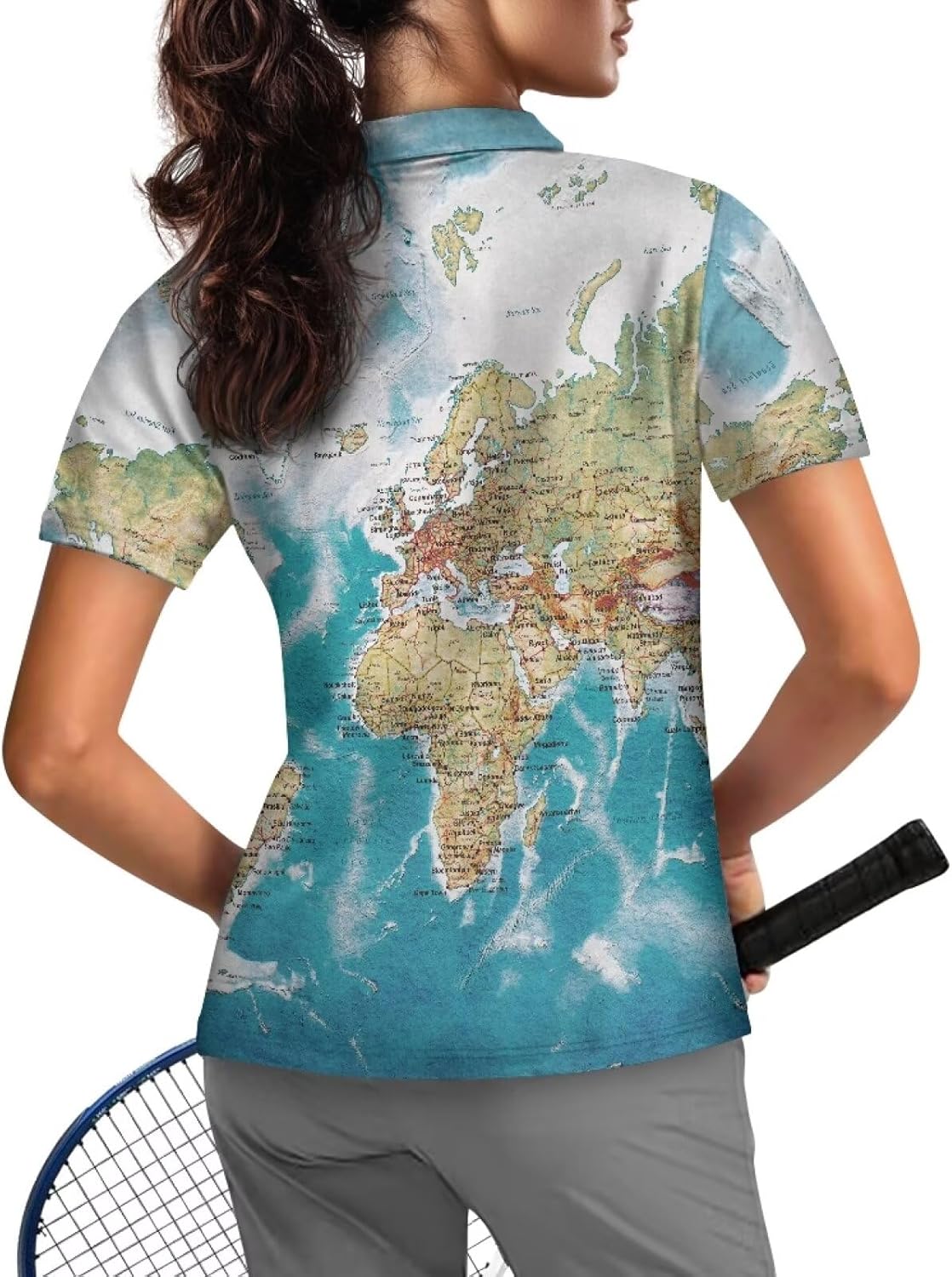Womens Short Sleeve Polo Shirt 1/4 Zip Up Stretch T Shirt Casual Quick Dry Athletic Sports Shirt Yoga Workout Tops
