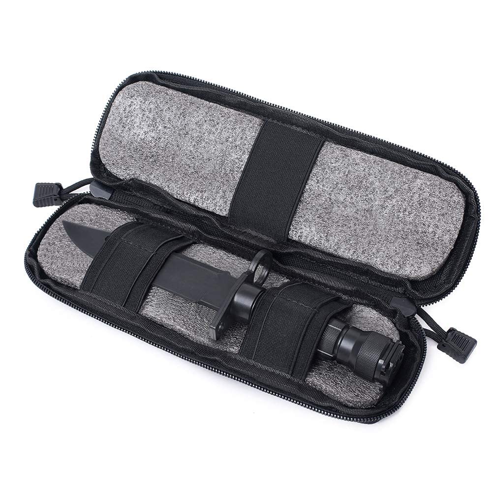 ACEXIER 1PCS Tattico Molle Coltello Sacchetto Torcia Custodia Custodia Piccola Borsa da Vita Escursionismo Coltelli da Caccia Fondina Sacchetti Magazine Pouch (S,Black)