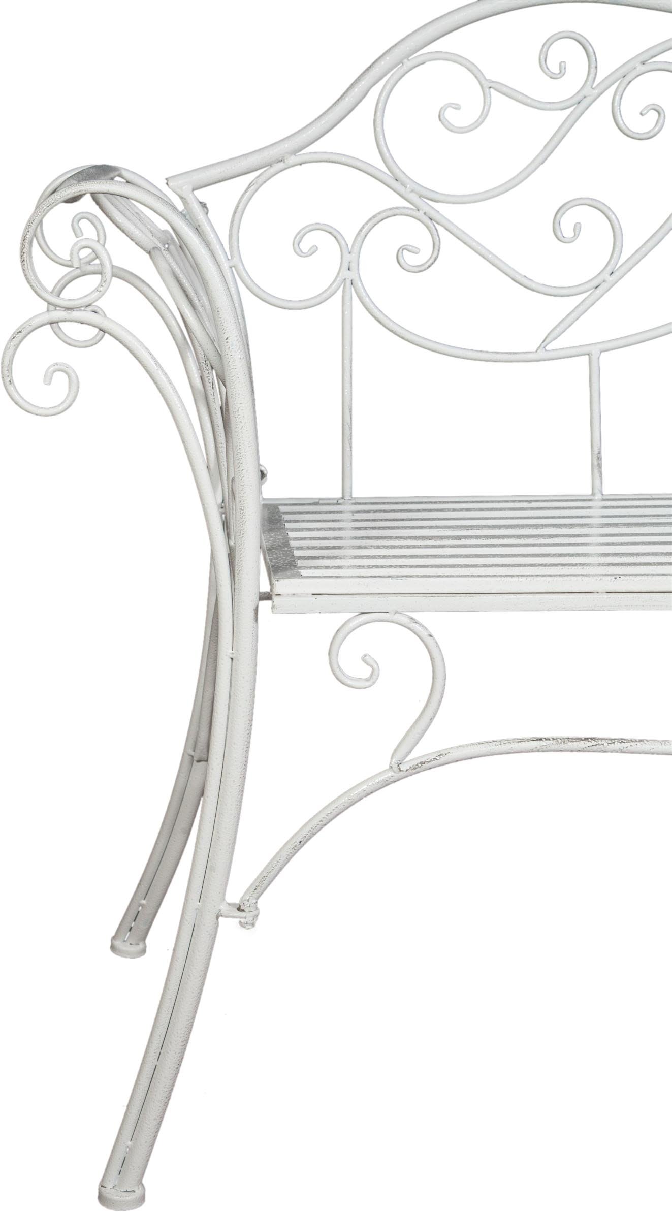 Biscottini Panchina da esterno ferro 133x49x90 cm - Panca da esterno arredo giardino - Panchina in metallo da giardino 2 posti - Divanetto in ferro bianco - Sedia portico - Panchina ghisa