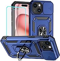 Vista 8 de HNHYGETE Funda para iPhone 13 con protector de pantalla HD: [grado militar de 20 pies probada en caídas] Funda protectora a prueba de golpes