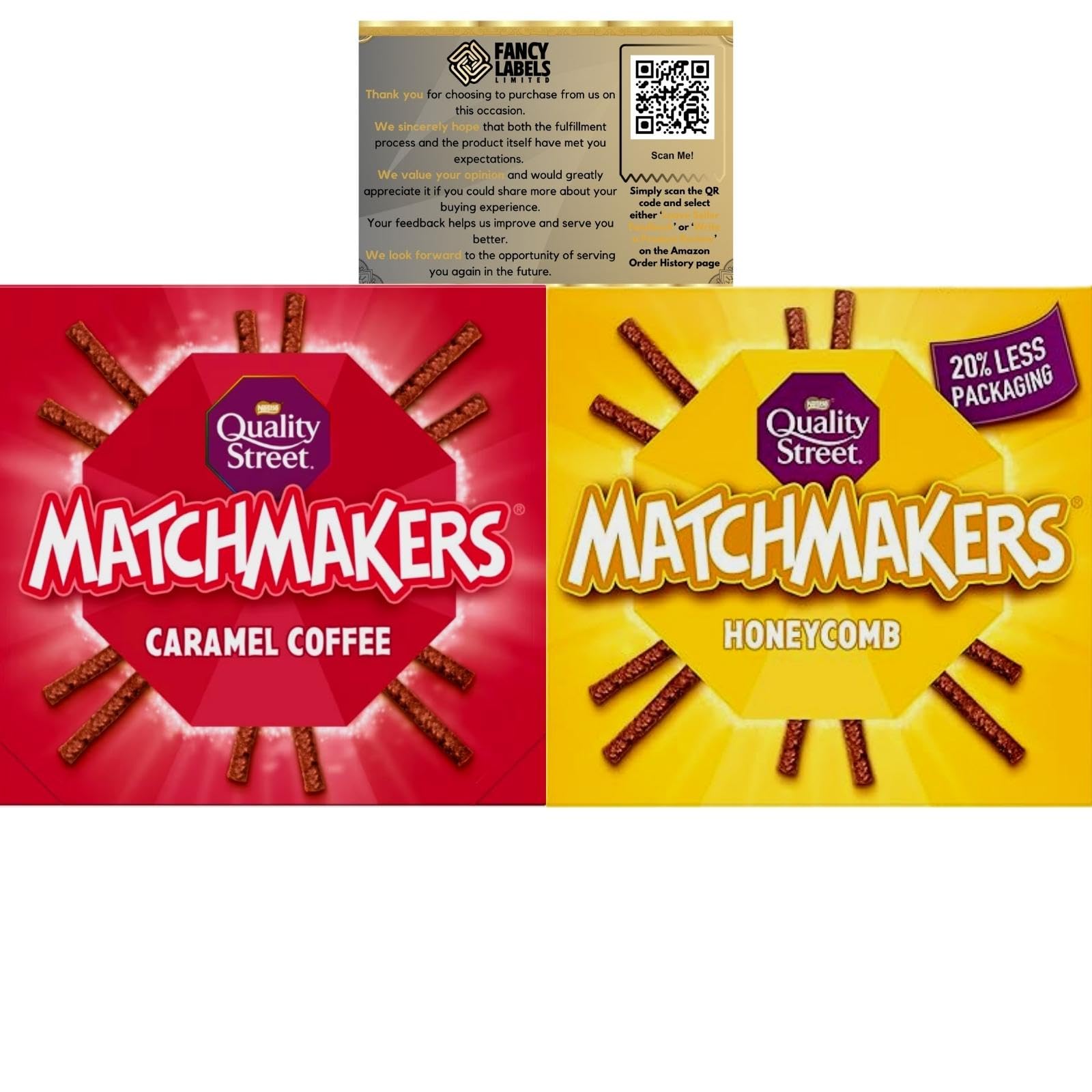 Chocolate Box Bundle with Matchmakers Quality Street Caramel Coffee 120g and Honeycomb Chocolate Box 120g | Chocolate Gift | Perfect for Sharing On Any Occasion