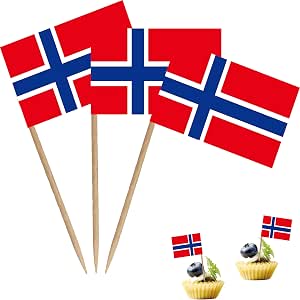 JBCD Norway Toothpick Flags – 100 Mini Flags For Cupcakes, Food Decor, Parties - View #9